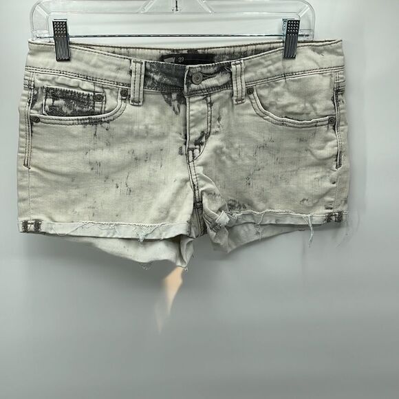 Levi’s bleached distressed reverse tie dye jean shorts jorts 29 EUC bleach dye - Picture 3 of 12